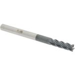 Square End Mill: 1/8" Dia, 3/8" LOC, 4 Flute, Solid Carbide - 1-1/2" OAL, 1/8" Shank Dia, 40 deg Helix, AlTiN Finish, Single End, Series ASQSC4-AT-CC-40H
