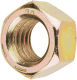 Hex Nut: 1/2-13, Grade 8 Steel, Yellow Zinc Dichromate Finish - Right Hand Thread, 3/4" Across Flats