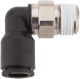 Push-to-Connect Fitting: Male Elbow, NPT, 1/4" OD - Nylon & Nickel-Plated Brass, 290 psi