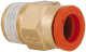Push-to-Connect Push-to-Connect Fitting: Connector, NPT, 1/4" OD - Brass & Polybutylene, 145 psi